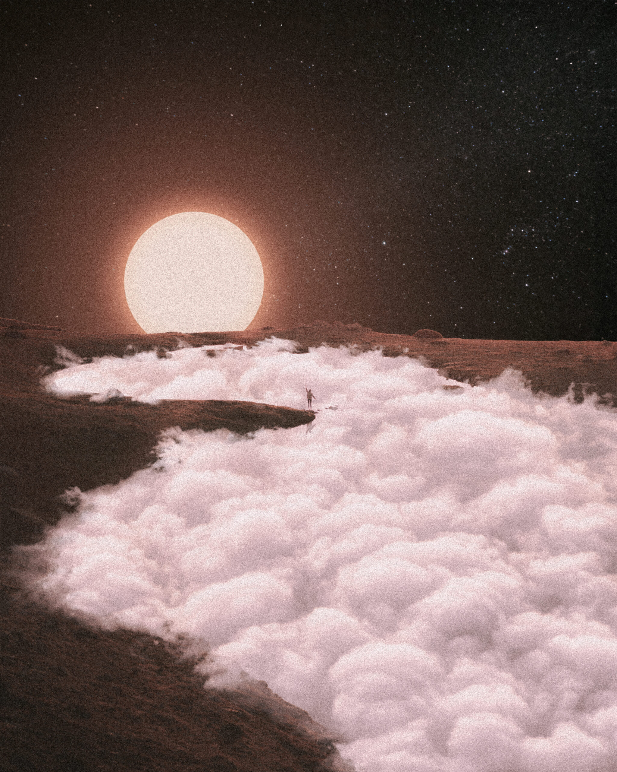 Vintage space sunset